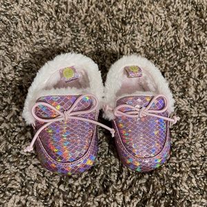 First Steps Pink Iridescent Moccasins